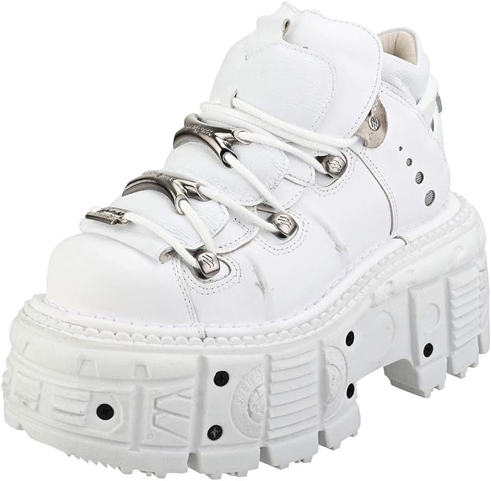 New Rock Mtank106c1 Unisex Platform Shoes in White 9 UK Amazon.co