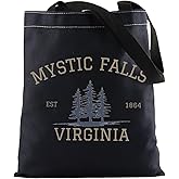 KUIYAI Vampire TV Show Merchandise Tote Bag for TVD Enthusiasts - Vampire Lover Gift - Mystic Falls Virginia Est 1864