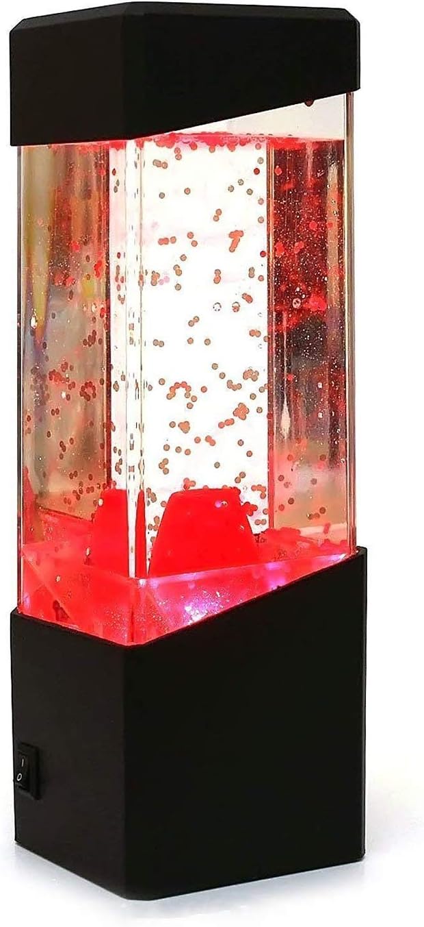 Fantasy LED Jellyfish Lamp,AVEKI Electric Fish Tank Aquarium Mood Lamp Color Change Jellyfish Table Night Lamp for Home Decor Magic Lamp for Gift (Volcano)