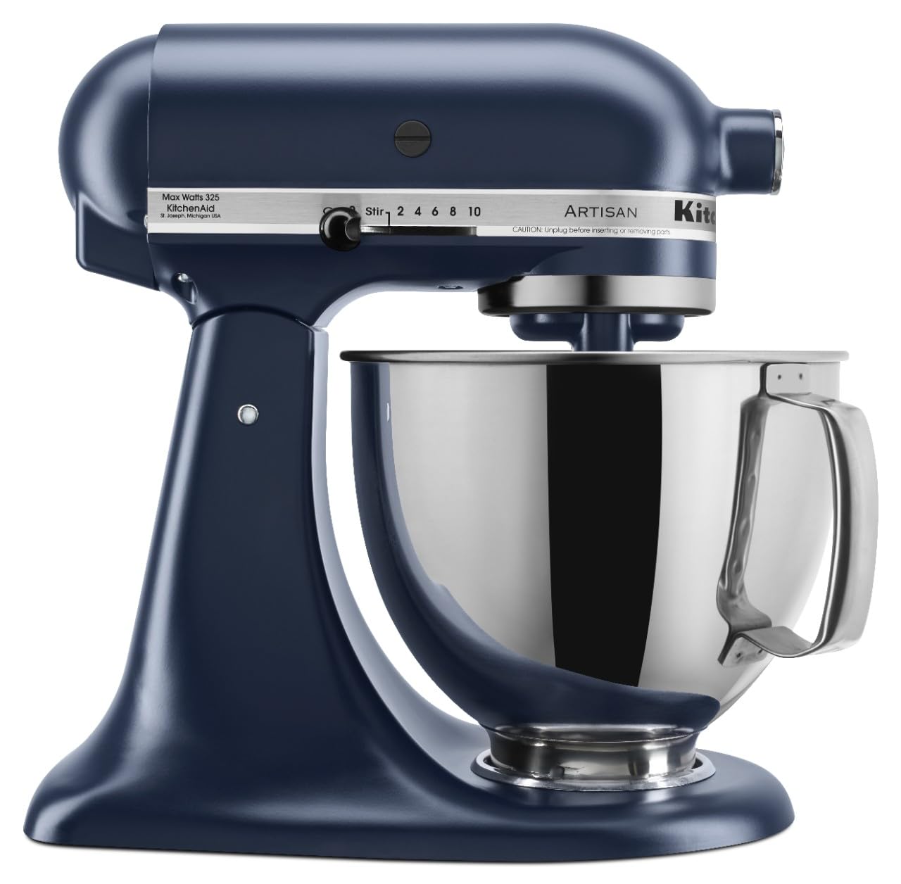 KitchenAid Artisan, 5-Qt Tilt Head Stand Mixer, KSM150PS, Ink Blue | Includes Pouring Shield for Mess-Free Mixing, 10 Speed S