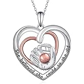 Daixiya Baseball/Softball/Volleyball/Pickleball/Basketball/Football/Soccer/Bowling/Hockey/Golf/Lacrosse Pendant Necklace 925 Sterling Silver Sport Jewelry Gifts for Women