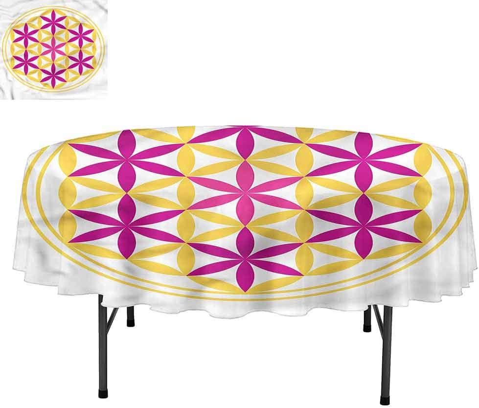 Aishare Store Sacred Geometry Tablecloth, Mystic Cosmos Sign, Round Premium Tablecloth for Wedding/Banquet/Restaurant, Round 60"