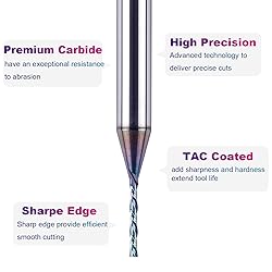 SpeTool 1/16 Inch Down Cut CNC Router Bits 1/4 Inch