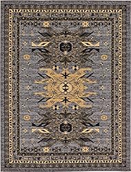 Unique Loom Taftan Collection Border Geometric