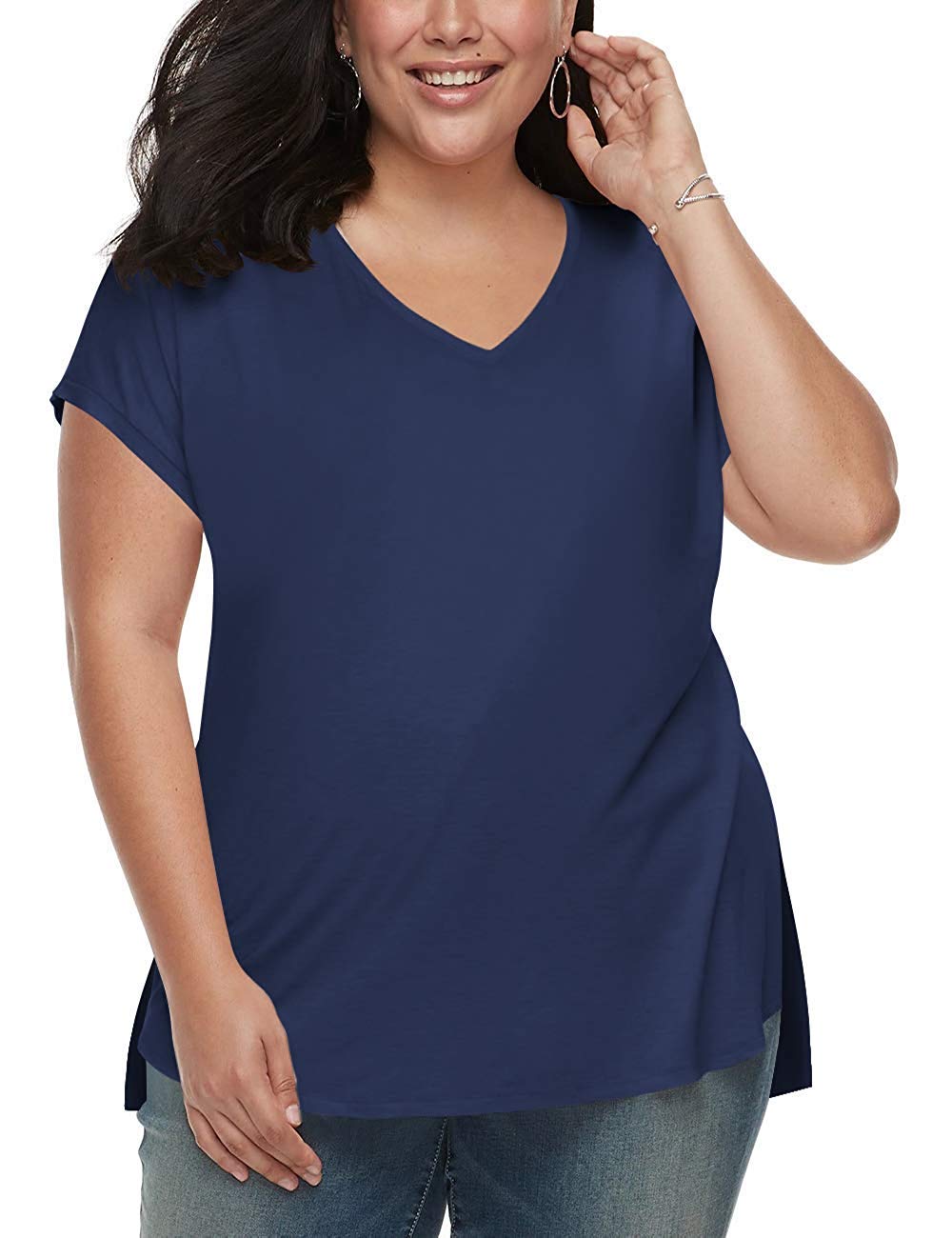 Casual Loose T-Shirts for Women Short Sleeve Summer Plus Size Tops