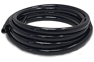 SEALPROOF 1/2 Inch Vinyl Pond Tubing, 20 FT, Black, Made in USA, UV Resistant, Fish Safe