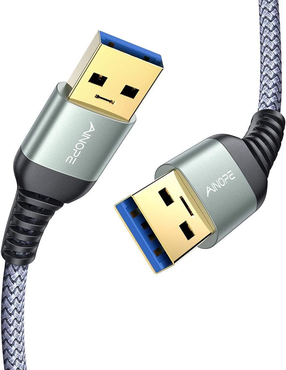 [2 Pack] USB 3.0 Cable, USB to USB Cable, USB A Male to Male Cable [3.3FT+ 3.3FT] [Never Rupture] Double End USB Cord Compatible with Hard Drive Enclosures, DVD Player, Laptop Cooler and More: Industrial & Scientific