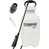 Chapin 20005 Pump Sprayer, 2‑Gallon, Lawn & Garden, Translucent Poly Tank, Funnel‑Top, SureSpray Anti‑Clog Filter, Adjustable Cone Nozzle & 34" Hose for Fertilizer, Weed & Pest Application