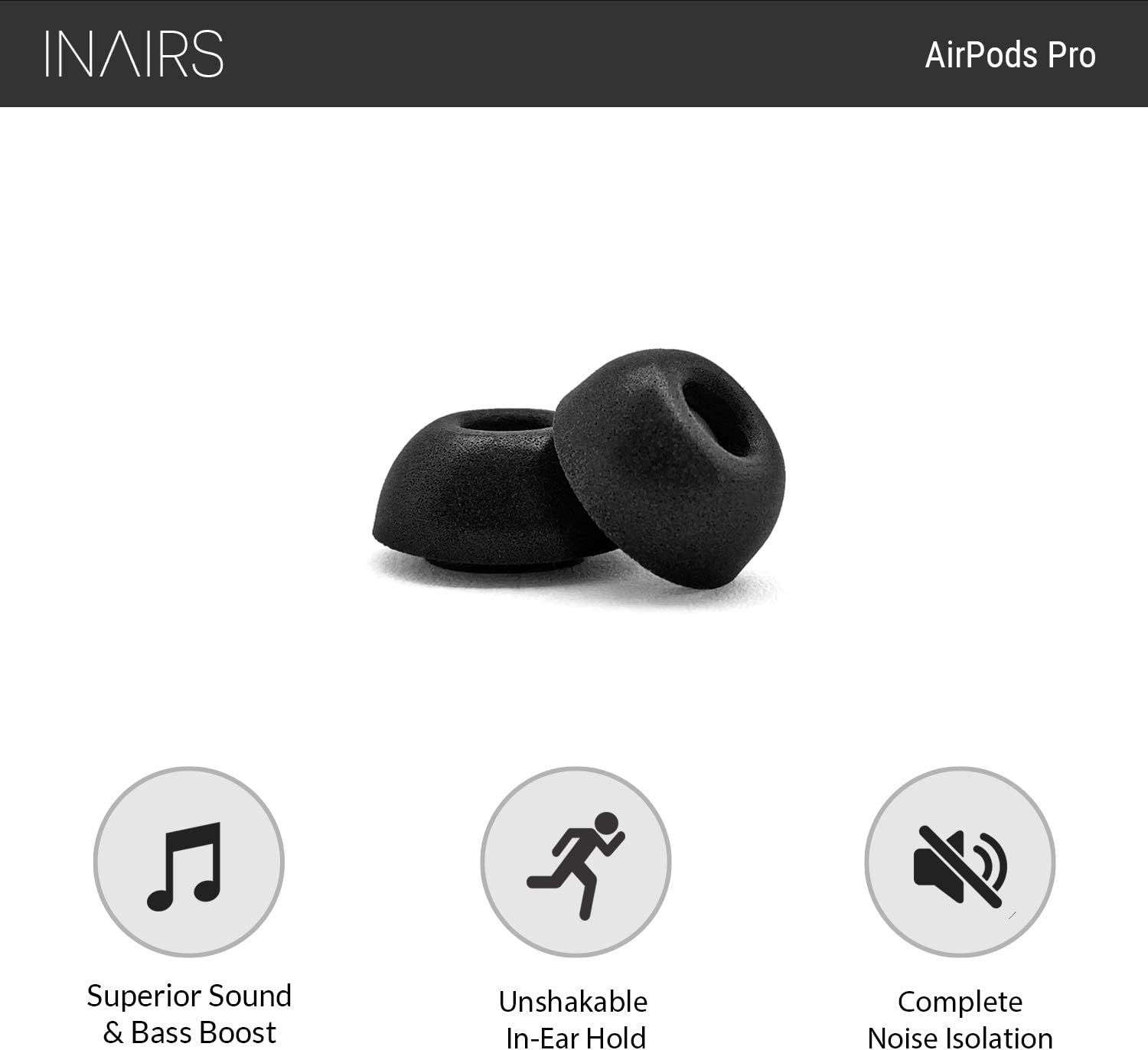INAIRS Compatible with AirPods Pro 1st & 2nd Generation (S), 5 works of Foam Tips - Image 3