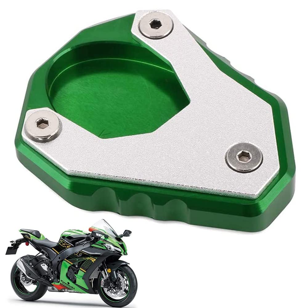 JFG RACING CNC Motorcycle Kickstand Side Stand Extension Foot Pad Support Plate For 650 650 2015 2016 2017 2018 - Green