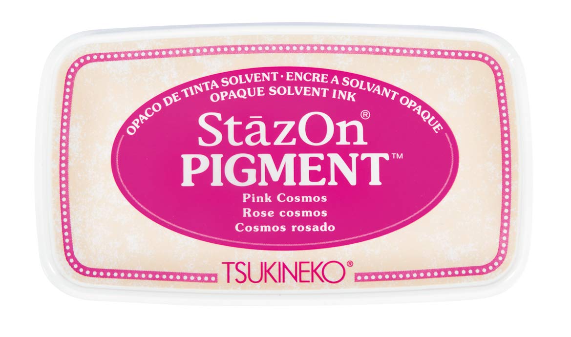 Rayher 29206264 StazOn Stamp Pad for Papercrafts, Card Making and Scrapbooking, Pigment Ink Pad, Pink Cosmos, 9.6x5.5x2.2cm