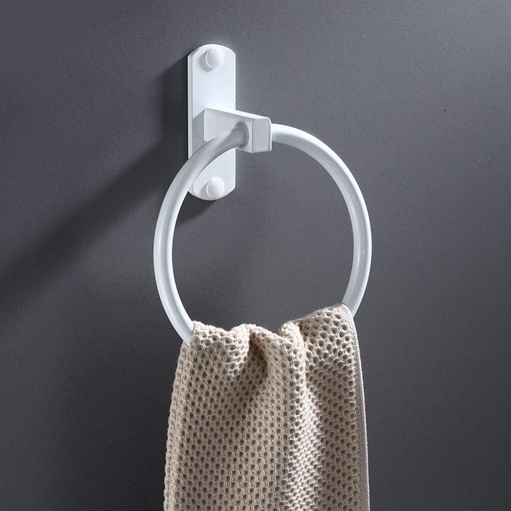 Hovico Towel Rings,Exemption Drill Hole Towel Rings,Towel Hanger Rings for Bathroom and Kitchen Suitable for Bathroom, Kitchen and Bathroom (Black): Home & Kitchen