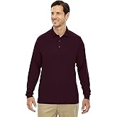 Men's Pinnacle Performance Long-Sleeve Piqué Polo XL BURGUNDY