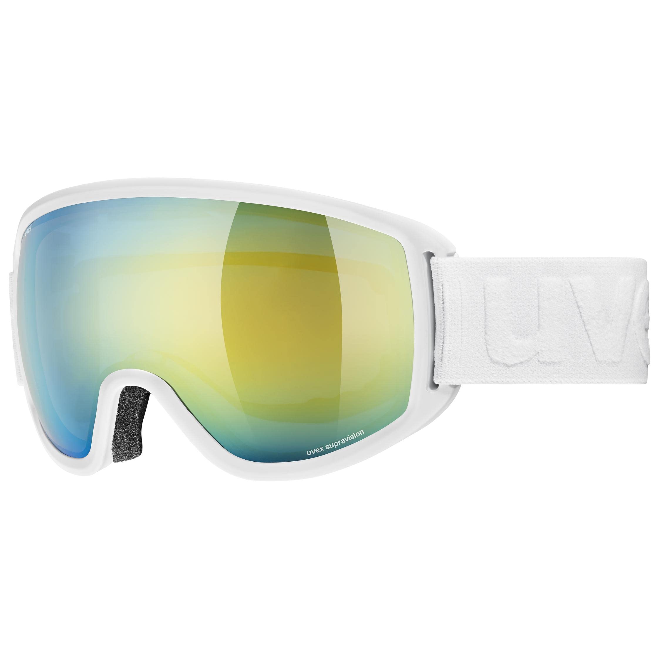 uvex Topic FM Sphere - Ski Goggle for Men and Women - Anti-Fog Technology - No Distortion & Anti-Fog Coating - White Matt/Orange-Blue - One Size — image 1