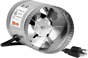 iPower 4 Inch 100 CFM Inline Duct Fan with Low Noise, Exhaust Booster for HVAC Ventilation in Grow Tent, Basements, Bathrooms and Kitchens, Grey