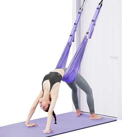 flintronic Yoga Stretching Strap Aerial Yoga Rope Back Bend Purple