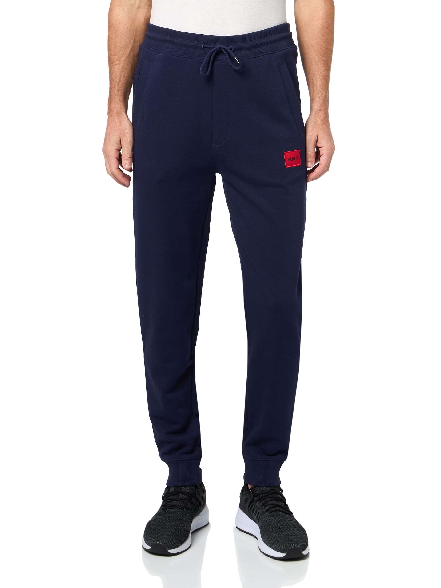 HUGO, Regular Fit Square Logo Jersey Drawstring Joggers, Evening Blue, XL