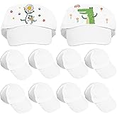 SHINEOFI Kids Paintable Baseball Caps 10-Pack Adjustable Blank White Cotton Peaked Hats for DIY Painting Art Craft Supplies Outdoor Sun Protection