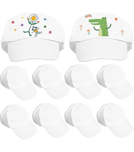 DIY White Baseball Hats Bulk Adjustable Blank Baseball Cap with 24 Fabric Amazon.com: Funnysoft 16 Pieces DIY White Baseball Cap Bulk  main image 4