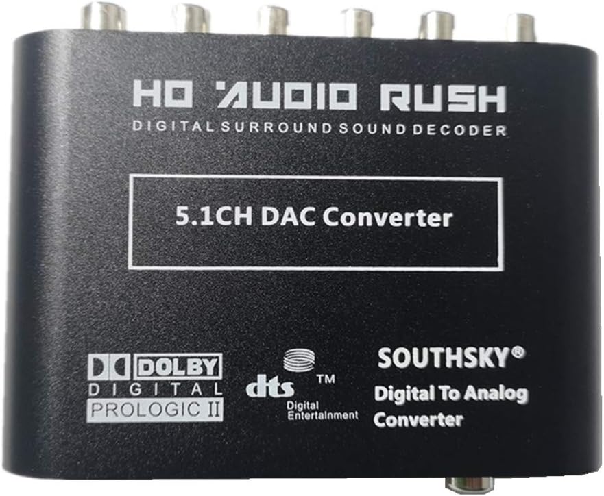 SOUTHSKY 5.1 Audio Rush Digital Sound Decoder Converter - Optical SPDIF/ Coaxial to 5.1CH Analog Audio (6RCA Output) - Image 5