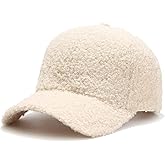 Nanwansu Winter Baseball Cap for Women Lamb Wool Solid Color Warm Golf Hats for Outdoor Travel Adjustable Hat