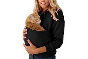 Cat Pouch Hoodies for Women Oversized Fleece Pet Care Hoodie Cat Dog Holder Carriers Sweatshirt with Kangaroo Pocket