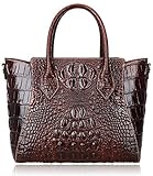Pijushi Embossed Crocodile Leather Tote Satchel Top Handle Bag 22230