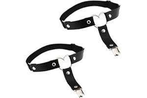VENESUN 2PCs Adjustable Leg Garters, Elastic Punk Heart Thigh Garter with Anti-Slip Clips for Women