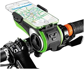 Fahrradlicht,IP5 Wasserdicht Freisprecheinrichtung Bluetooth Lautsprecher Set mit Led Vorne Fahrradbeleuchtung,4400mAh USB Aufladbar Powerbank,Fahrradglocke und Handyhalter für Fahrrad Zubehör
