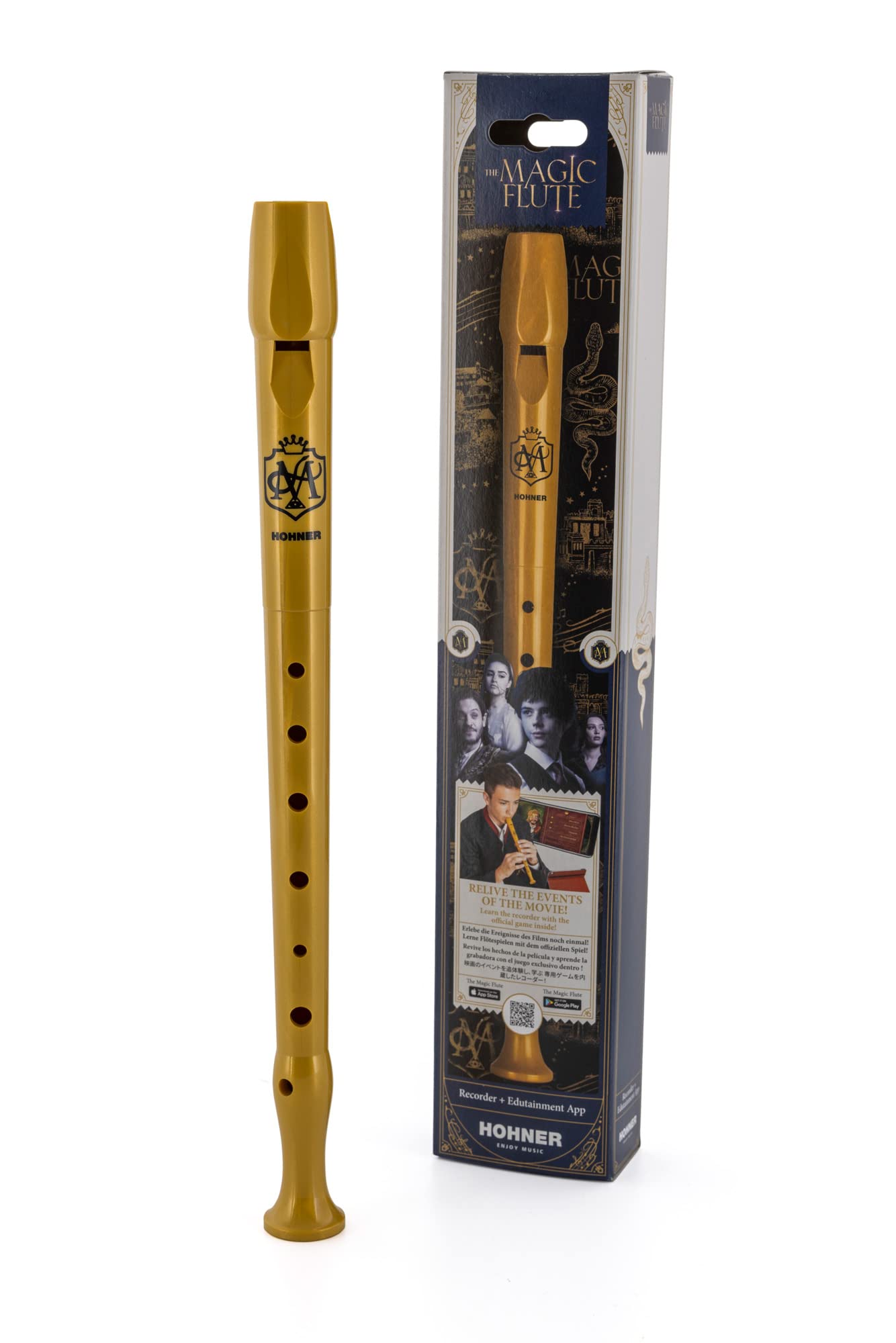 Hohner The Magic Flute C-Soprano Recorder 1 Part Plastic German PB Gold - B9508TMF