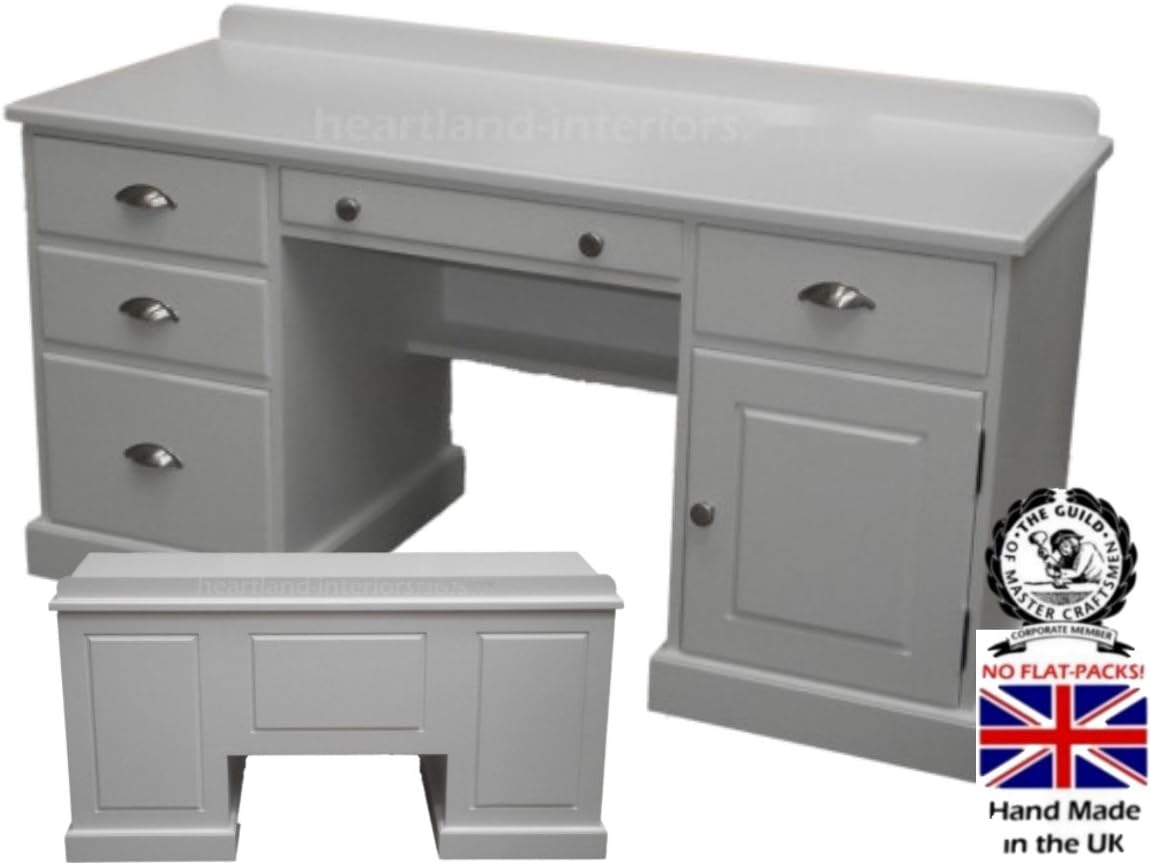 100 Solid Wood Writing Desk, Handcrafted & Fully White Painted