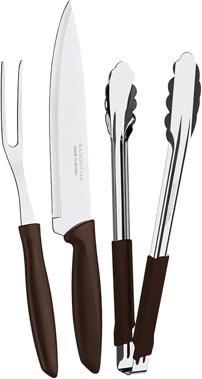 Kit Churrasco Inox 3pc Plenus Mar Tramontina Marron No Voltagev