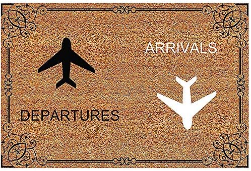 fingww Area rug Entrance Floor Mat Funny Doormat -DEPARTURES Arrivals Machine Washable Rug 40X60cm
