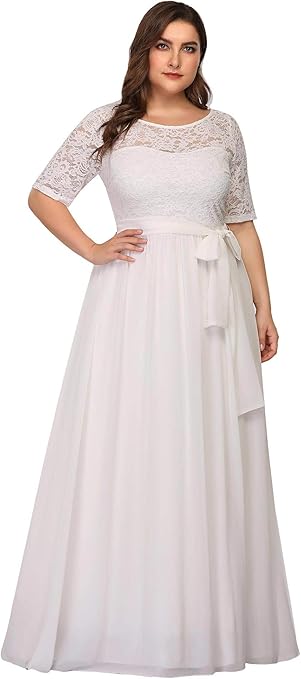 PAVERJER Abito da damigella d'onore lungo da donna in chiffon con