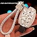 YIKA Benz Diamond Key Shell Car Key Case Cover Holder Pouch Remote Key Chains Key Bag for Mercedes-Benz C E S M CLS CLK GLK GL Class, etc(Silver)