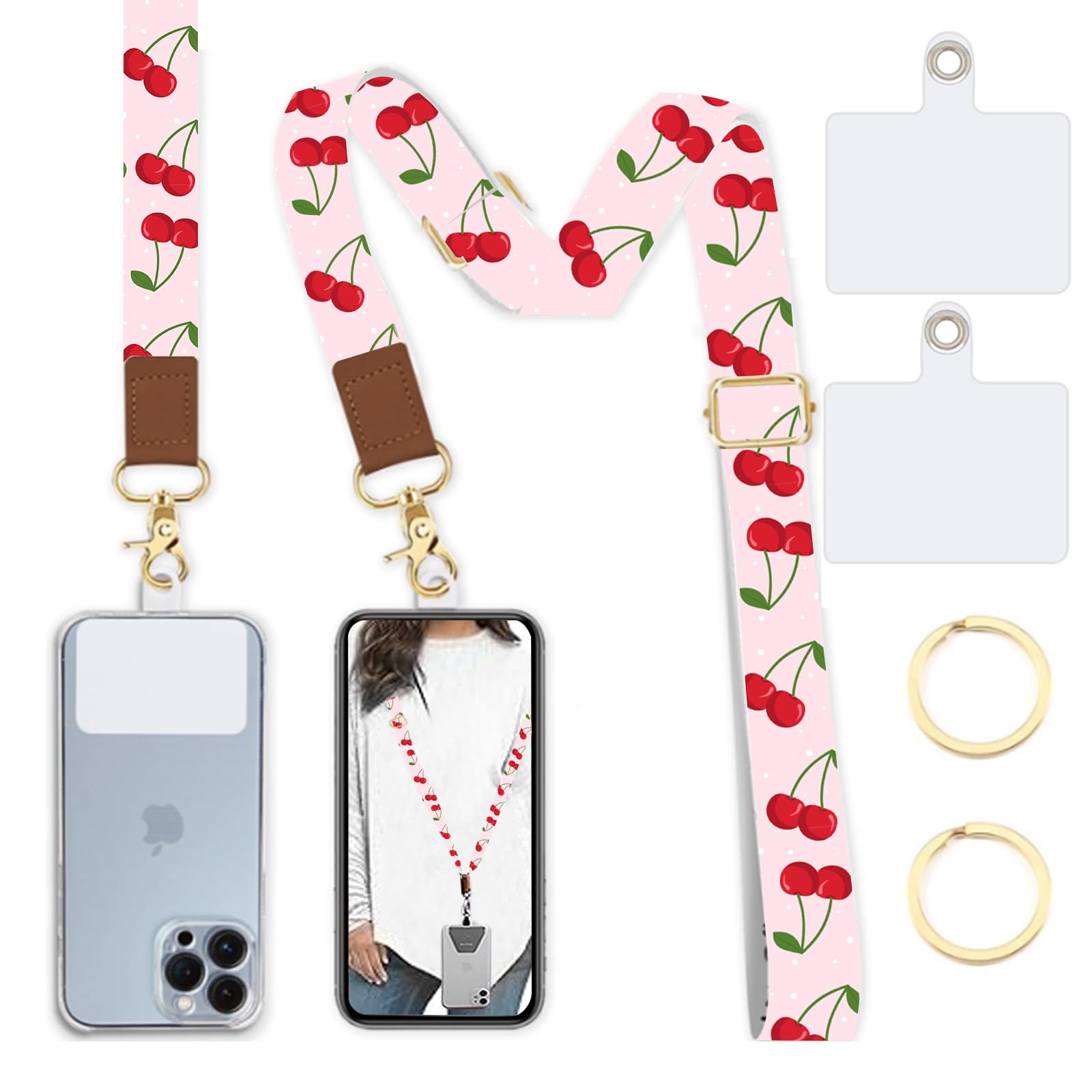 Butterfly Phone Wristlet Strap, Crossbody Adjustable Lanyard for Neck, Shoulder & Keys, Funny Phone Accessory