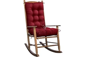 TESICA Set of 1 Indoor Outdoor Burgundy Chair Cushion Waterproof High Back Rocking Chair Cushions Soft Patio Chair Pad for Lounger Recliner