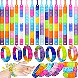 TOMOIN 30 Pcs Pop Fidget Bracelet, Wearable Push