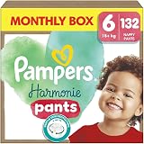Pampers Harmonie Nappy Pants Size 6 132 Nappies 15kg+ Monthly Pack