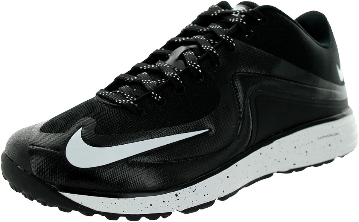 Amazon Com Nike Mens Lunar Mvp Pregame Ii Trainers 10 Us Black White Baseball Softball