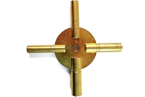 BRASS BLESSING 5-Size Solid Brass Clock Winding Keys - 4 Even Sizes (5190)