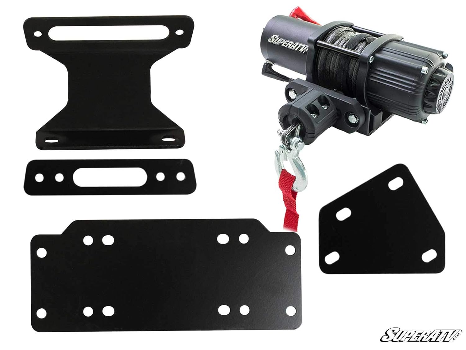 SuperATV Heavy Duty Winch Mounting Plate for Yamaha Viking