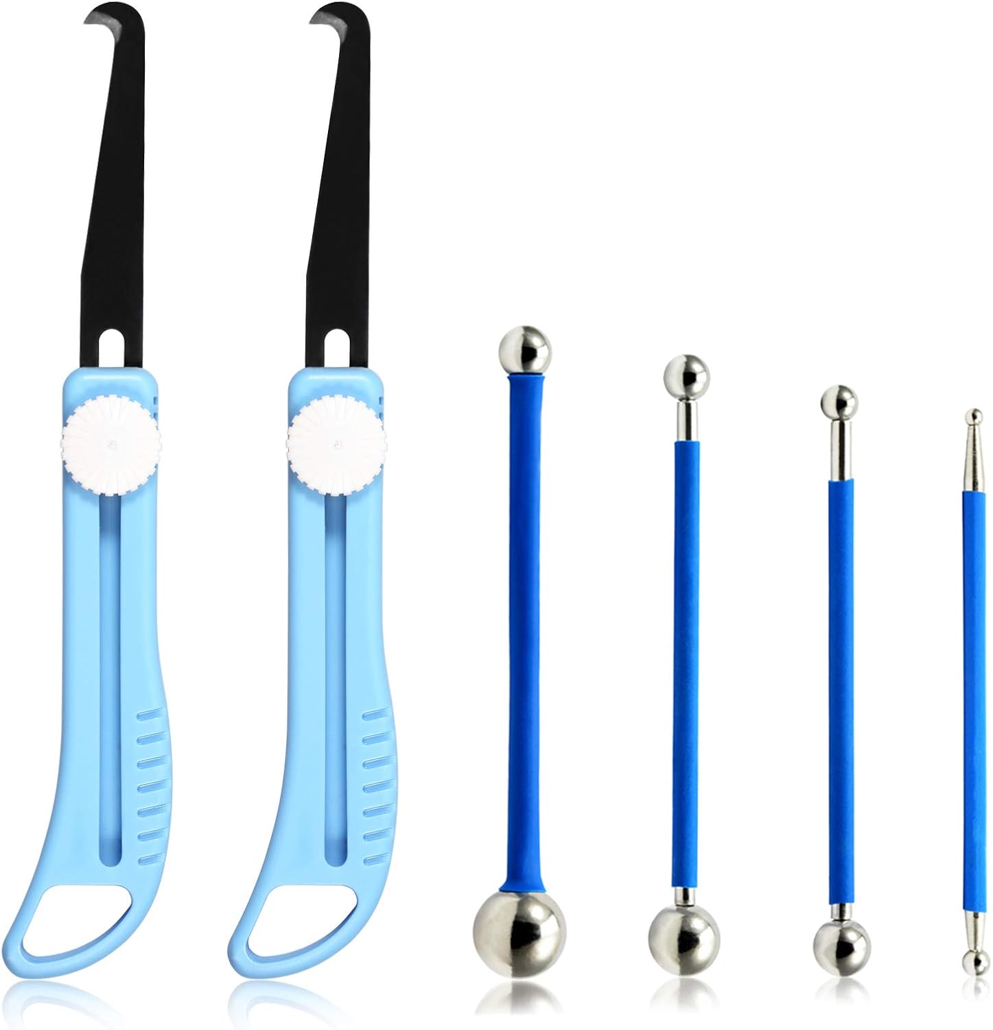 SPEEDWOX 6 Pcs Tile Joint Tool 4 Pcs Metal Ball Tile Caulk Finishing Tools 2 Pcs Grout Removal Knife Caulking Edge Finishing Tool Repair Kit for Tiles Gap Kitchen Bathroom Bedroom