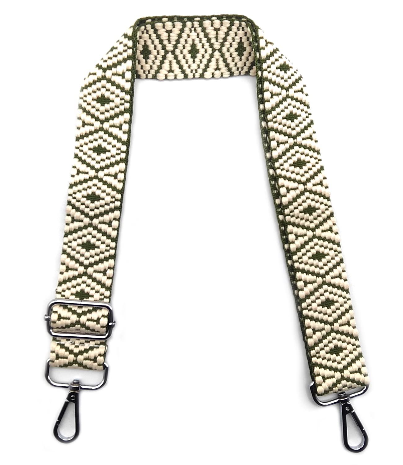 Bag Straps for Changing Army Green, Adjustable Shoulder Strap for Bags, Bag Strap Wide Carabiner Silver 3.8 cm, Fabric Shoulder Strap for Bags, Shoulder Strap for Women Bags DIY, #10