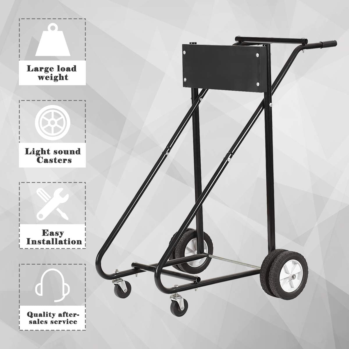 Goplus Boat Motor Stand, 315 LBS Heavy Duty Pro Outboard Engine Carrier Cart Dolly Storage (Black) (Black): Automotive