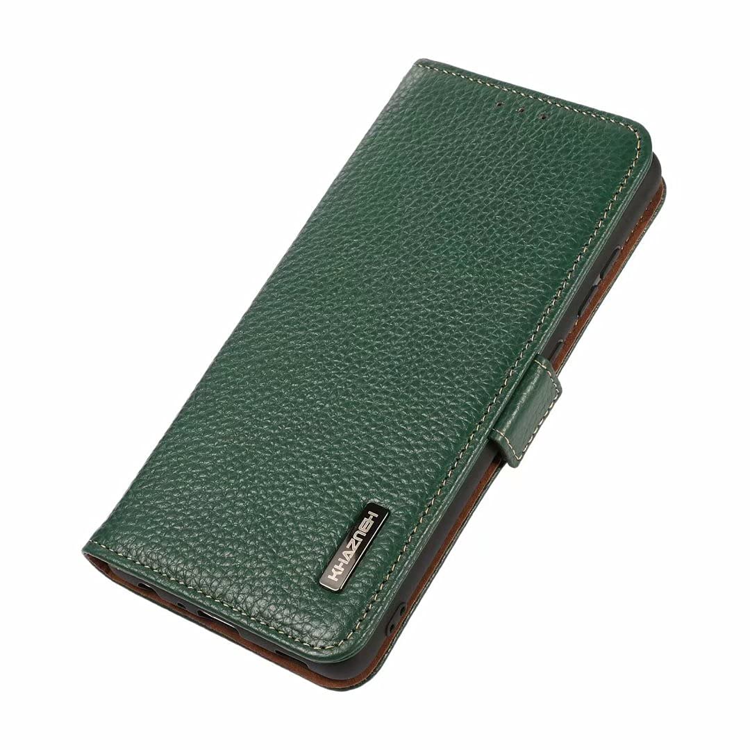 COQUE Case for Xiaomi Mi 11 Lite 5G Cover,Side magnetic leather lychee pattern RFID Anti-Theft Brush Phone Case Flip Folio Protective for Xiaomi Mi 11 Lite 5G-Green