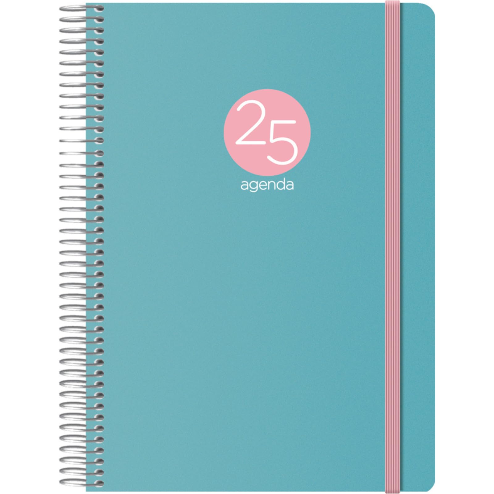 Dohe - 2025 Diary - Day by Page, A5 (15 x 21 cm), 12 Months January to December, Flexible Plastic Cover, Spanish Planner, Office Supplies - MEMPHIS Green