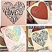 EORTA Wooden Rubber Stamp Love Heart Shaped Blocks Wooden Rubber Craved Printing Stamp for Crafting DIY Scrapbooking Decor Valentine's Day Wedding Gift Card Making, Women/Men