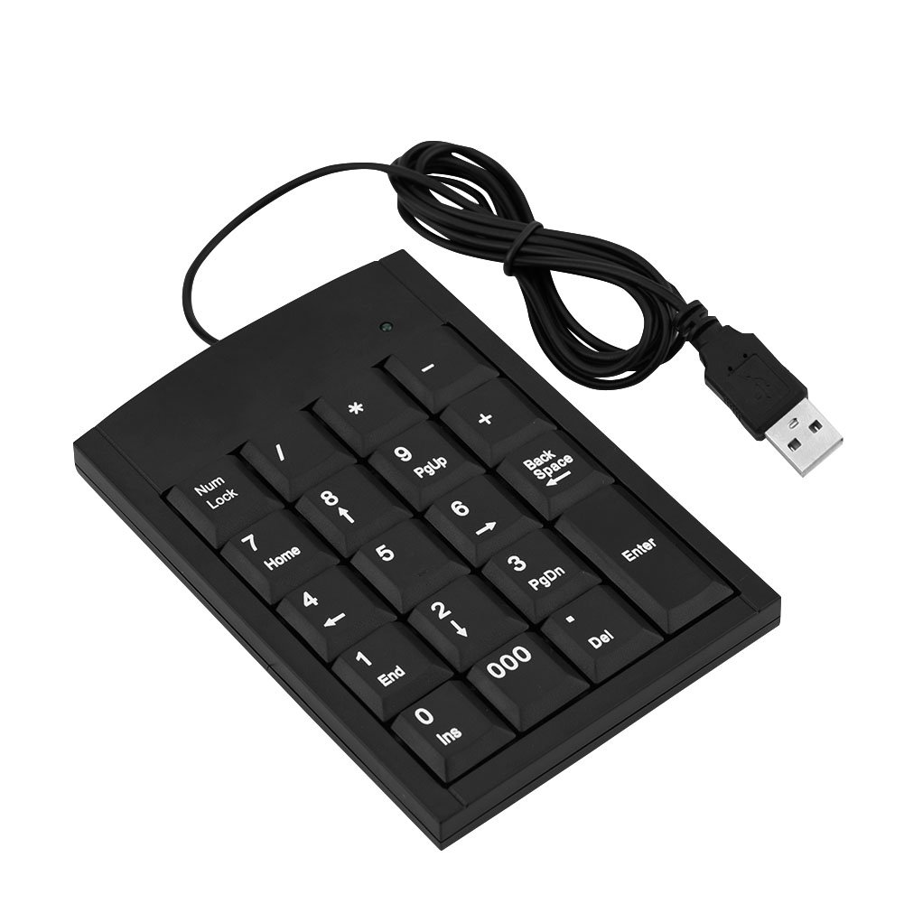 Goshyda Mini USB Numeric Keypad Number Portable Ultra-thin Plug and play Keyboard for Laptop Computer PC