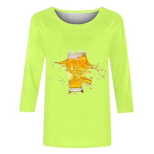 Pxoaobr 3/4 Sleeve Shirts for Women Fashion Elbow Length Sleeve